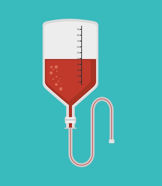 diseño de ilustración de vector de icono de donación de bolsa de sangre