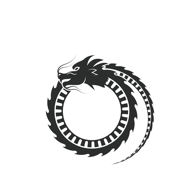 Diseño de ilustración de vector de icono de dragón