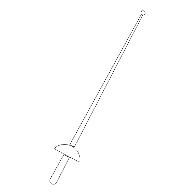 Diseño de ilustración de vector de icono de espada de esgrima