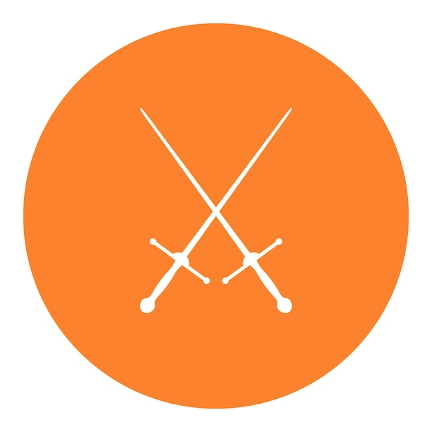 Diseño de ilustración de vector de icono de espada de esgrima