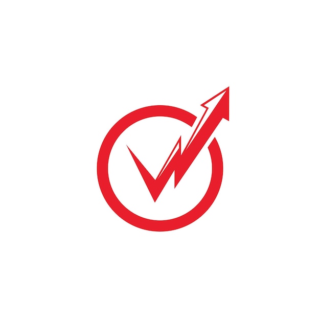 Diseño de ilustración de vector de icono de flash de flecha de marca de verificación