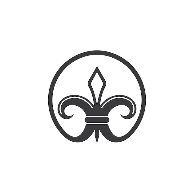 Diseño de ilustración de vector de icono de flor de lis