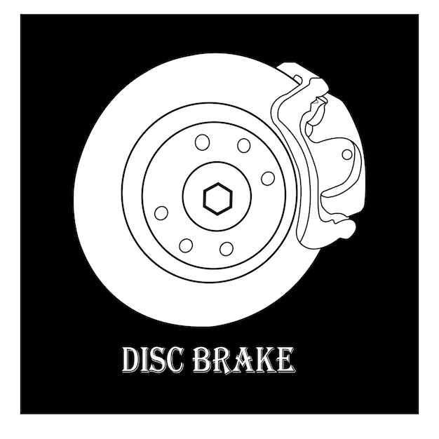 Diseño de ilustración de vector de icono de freno de disco