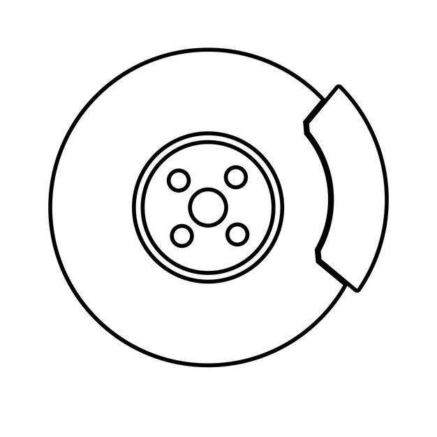 Diseño de ilustración de vector de icono de freno de disco