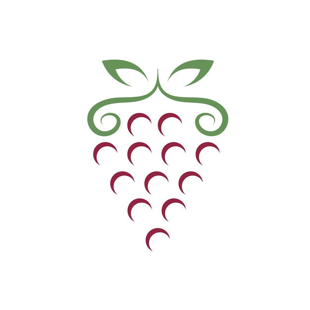 Diseño de ilustración de vector de icono de fruta de uva