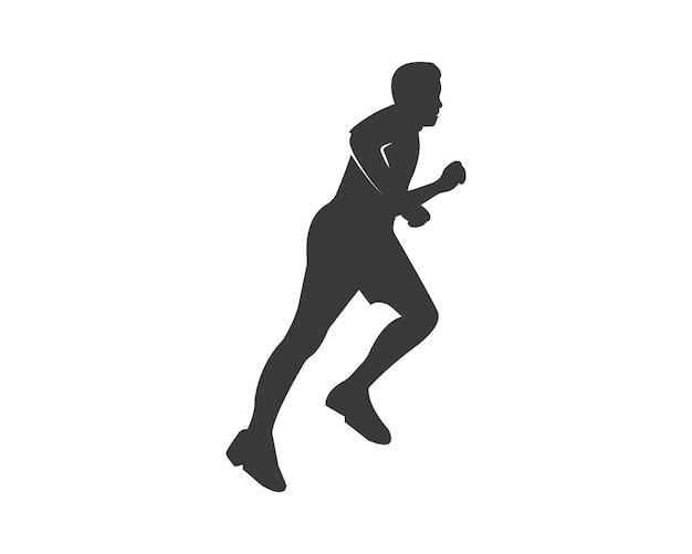 Diseño de ilustración de vector de icono de hombre corriendo