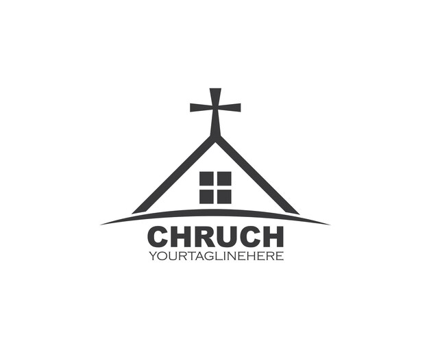 Diseño de ilustración de vector de icono de iglesia