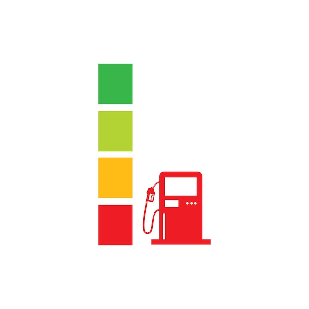 Diseño de ilustración de vector de icono de indicador de gasolina digital