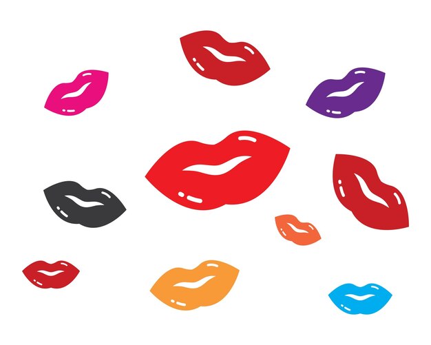 Diseño de ilustración de vector de icono de labios