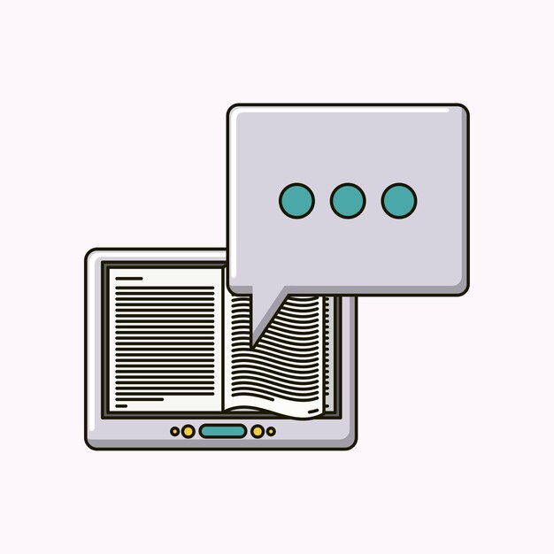 diseño de ilustración de vector de icono de libro electrónico aislado