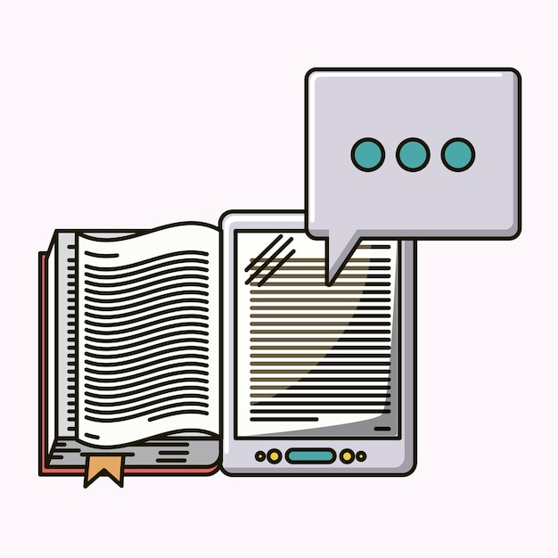 diseño de ilustración de vector de icono de libro electrónico aislado