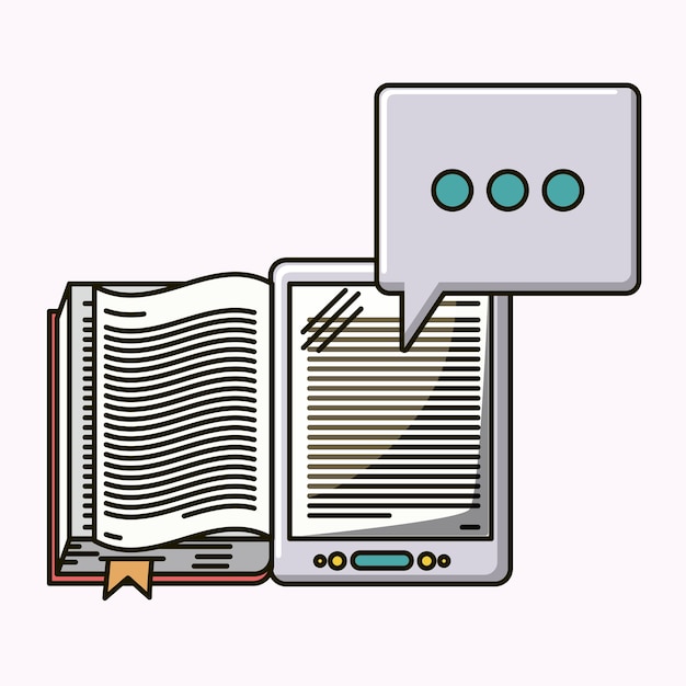 Diseño de ilustración de vector de icono de libro electrónico aislado