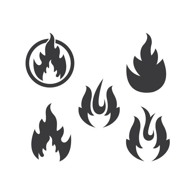 Diseño de ilustración de vector de icono de llama de fuego
