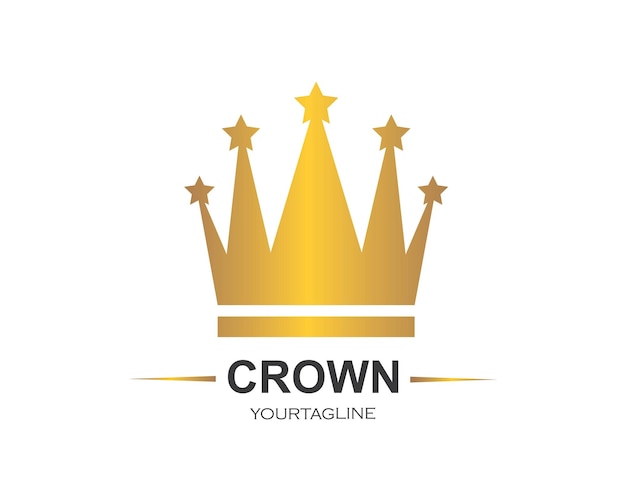 Diseño de ilustración de vector de icono de logotipo de corona real