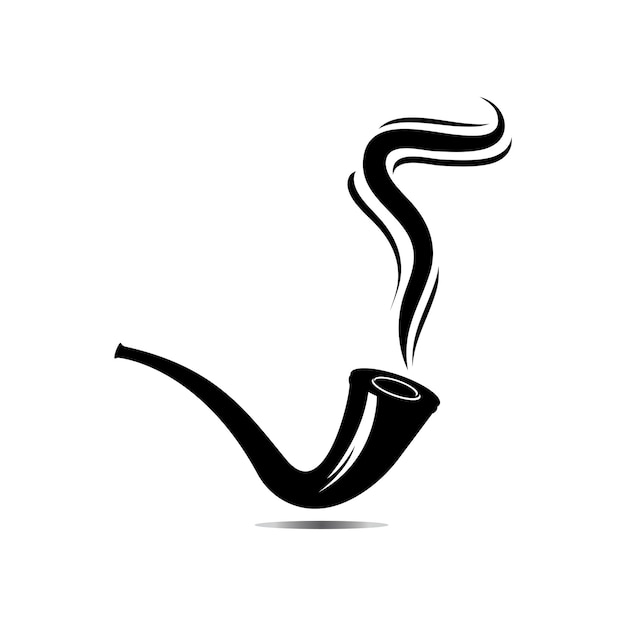 Diseño de ilustración de vector de icono de logotipo de fumar de pipaimagen de vector de icono de pipa de cigarro de tabaco