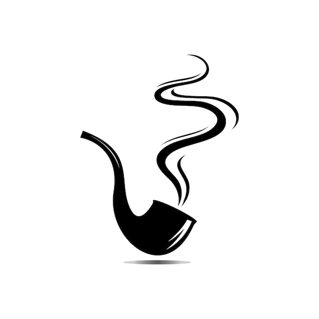 Diseño de ilustración de vector de icono de logotipo de fumar de pipaImagen de vector de icono de pipa de cigarro de tabaco