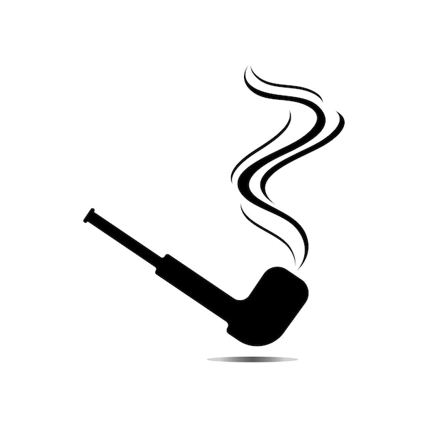 Diseño de ilustración de vector de icono de logotipo de fumar de pipaImagen de vector de icono de pipa de cigarro de tabaco