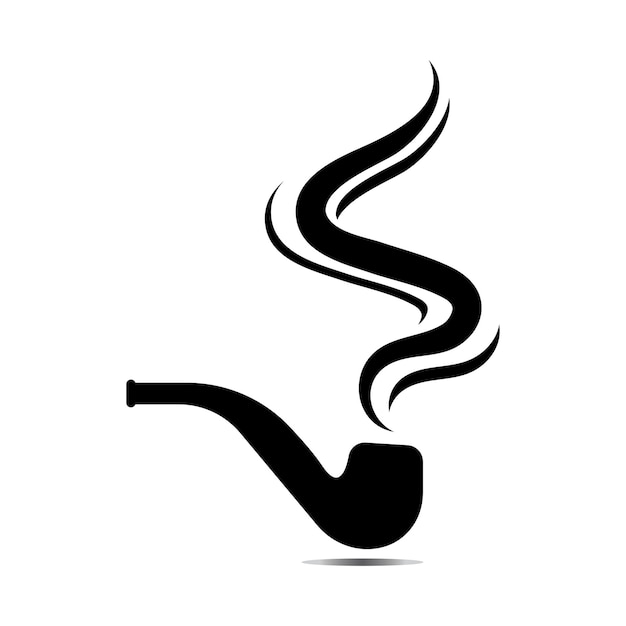 Diseño de ilustración de vector de icono de logotipo de fumar de pipaimagen de vector de icono de pipa de cigarro de tabaco