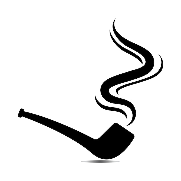 Diseño de ilustración de vector de icono de logotipo de fumar de pipaImagen de vector de icono de pipa de cigarro de tabaco