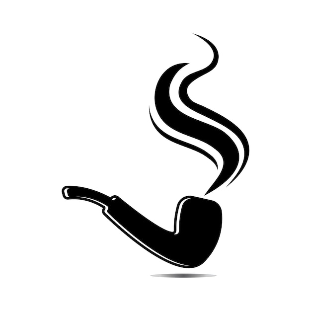 Diseño de ilustración de vector de icono de logotipo de fumar de pipaImagen de vector de icono de pipa de cigarro de tabaco