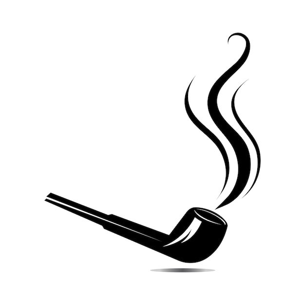 Diseño de ilustración de vector de icono de logotipo de fumar de pipaimagen de vector de icono de pipa de cigarro de tabaco