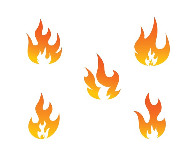 Diseño de ilustración de vector de icono de logotipo de llama de fuego