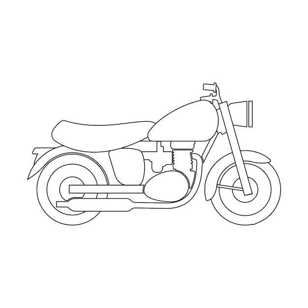 Diseño de ilustración de vector de icono de moto vintage