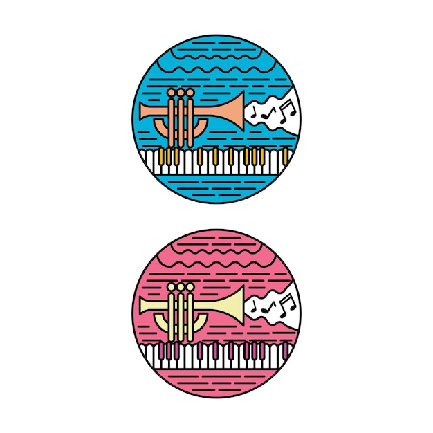 Diseño de ilustración de vector de icono de música jazz