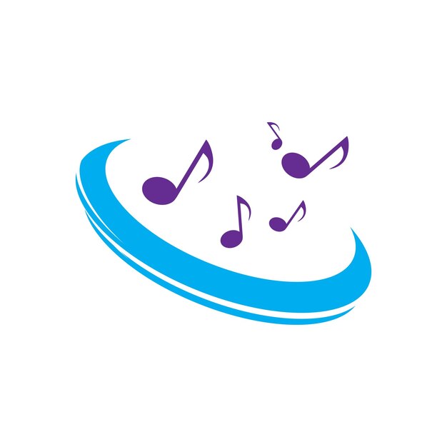 Diseño de ilustración de Vector de icono de nota musical