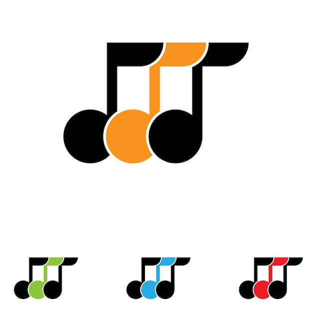 Diseño de ilustración de Vector de icono de nota musical