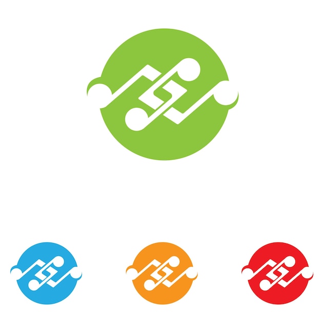 Diseño de ilustración de Vector de icono de nota musical