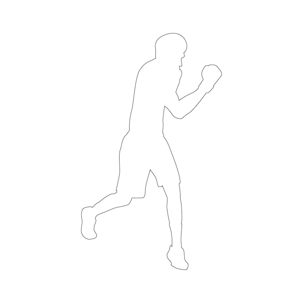 Diseño de ilustración de vector de icono de persona de deporte de boxeo