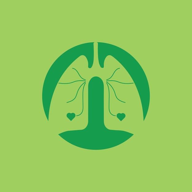 Diseño de ilustración de vector de icono de pulmones humanos