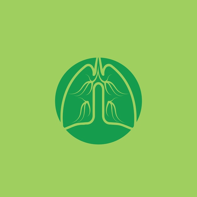 Diseño de ilustración de vector de icono de pulmones humanos