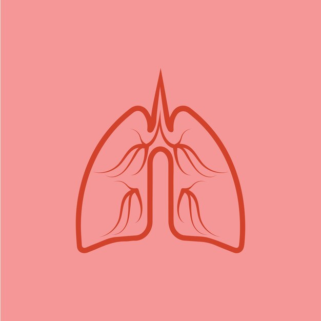 Diseño de ilustración de vector de icono de pulmones humanos