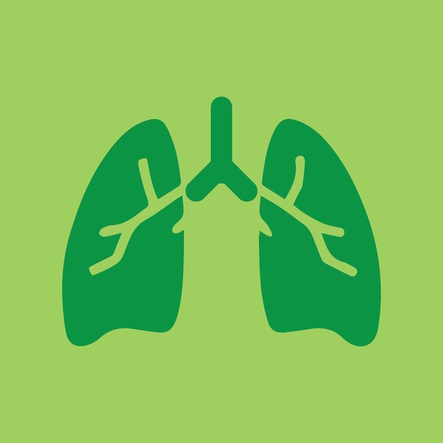 Diseño de ilustración de vector de icono de pulmones humanos