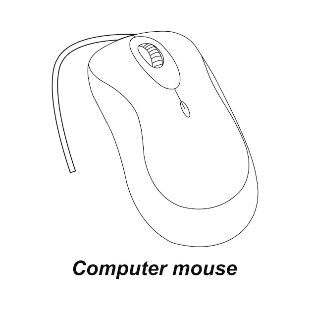 Diseño de ilustración de vector de icono de ratón de computadora