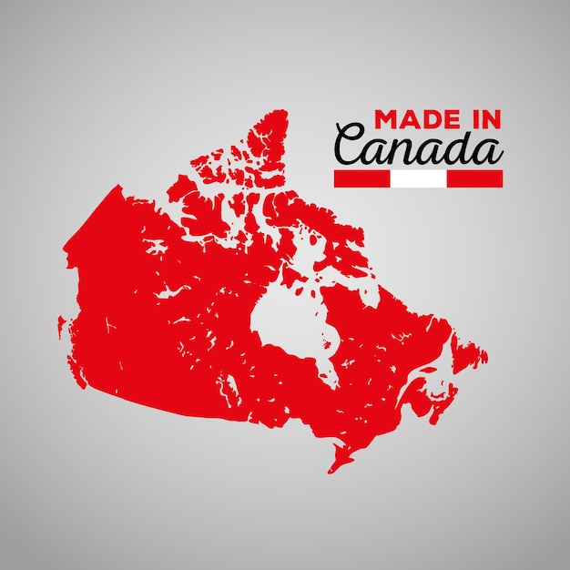 Diseño de ilustración de vector de icono de silueta de mapa canadiense