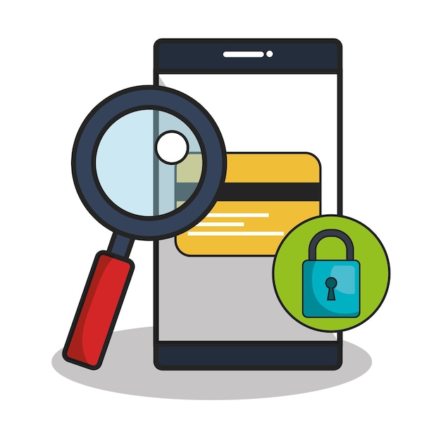 diseño de ilustración de vector de icono de sistema de seguridad cibernética