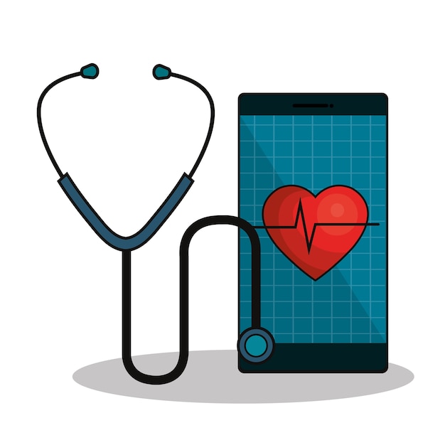 diseño de ilustración de vector de icono de tecnología de salud móvil