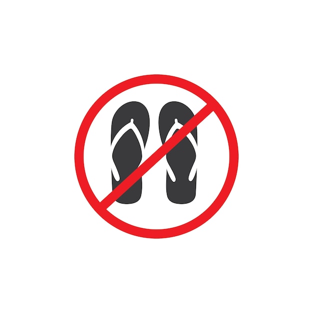 Diseño de ilustración de vector de icono de zapatillas prohibidas