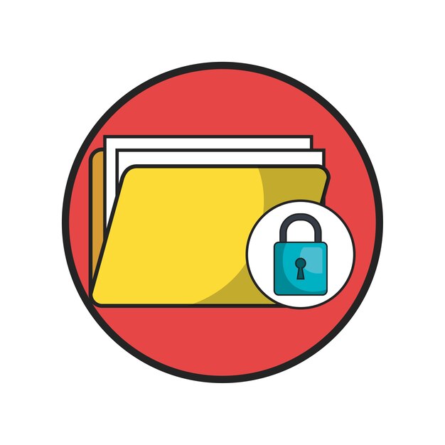 diseño de ilustración de vector de iconos de línea plana de sistema de seguridad