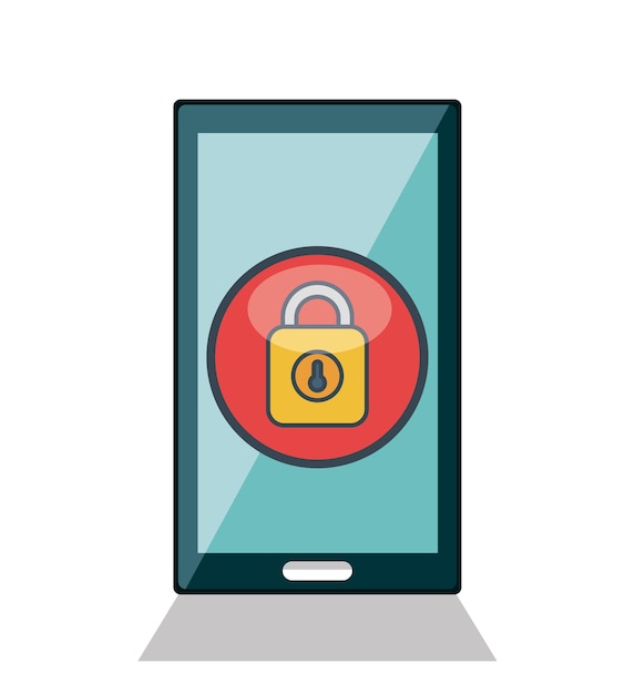 diseño de ilustración de vector de iconos planos de seguridad en línea