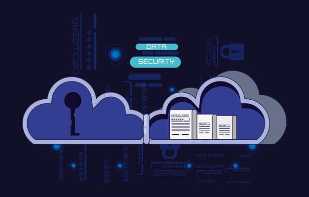 Diseño de ilustración de vector de iconos de tecnología de seguridad de datos