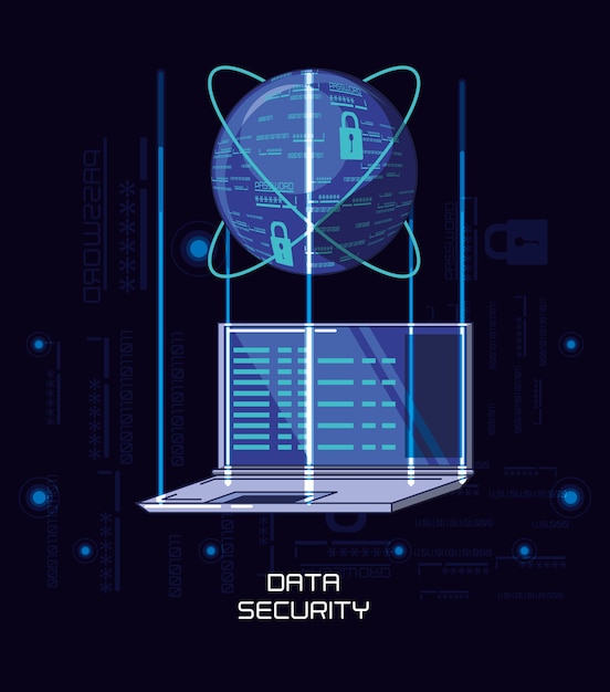 diseño de ilustración de vector de iconos de tecnología de seguridad de datos