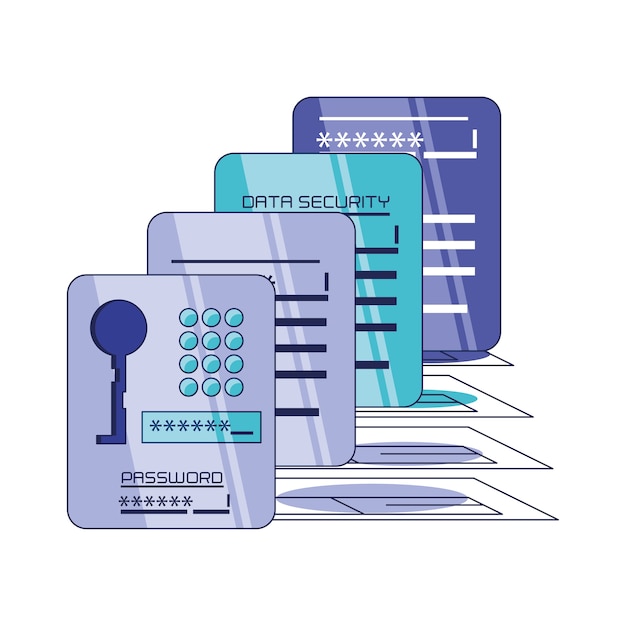 diseño de ilustración de vector de iconos de tecnología de seguridad de datos