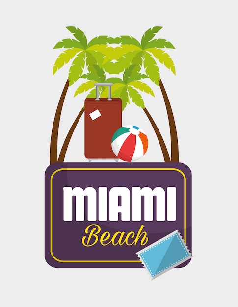 diseño de ilustración de vector de iconos de verano de miami beach