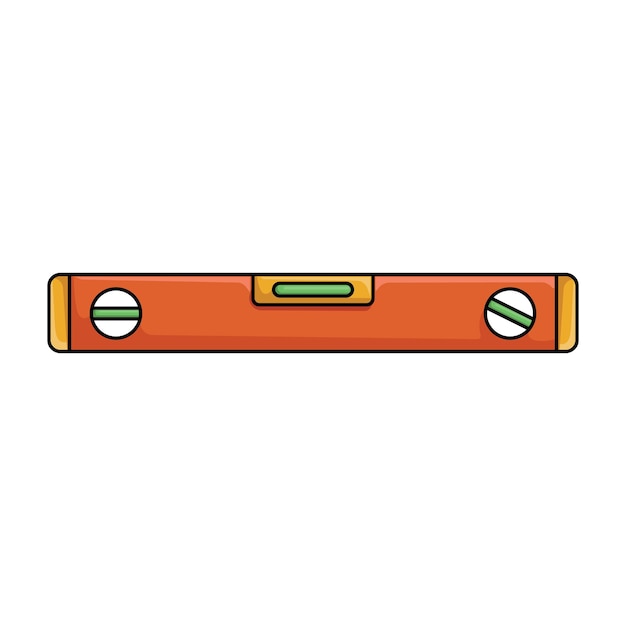 Diseño de ilustración de vector de imagen de icono de herramienta de nivel de construcción naranja y amarillo