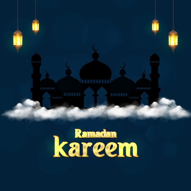 Diseño de ilustración de vector islámico ramadan kareem realista