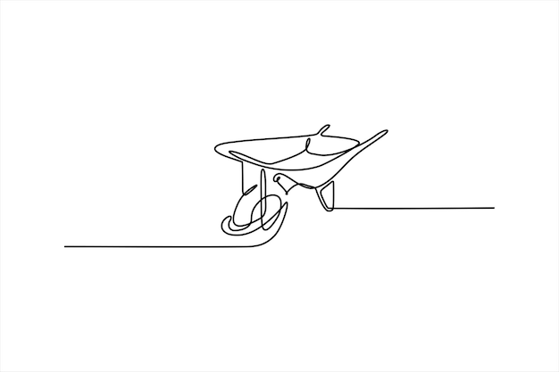 diseño de ilustración de vector de línea continua de carrito de triciclo